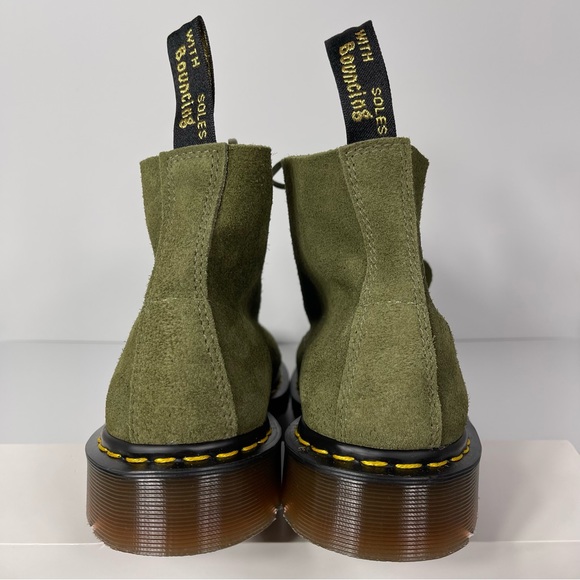 DOC 101 MADE IN ENGLAND SUEDE ANKLE BOOTS MENS SIZE 11 GREEN DESERT OASIS 6 EYE - Picture 3 of 12